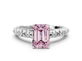 White gold Fancy Pink Emerald  Solitaire Floral Milgrain Engagement Ring_48