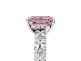 White gold Fancy Pink Emerald  Solitaire Floral Milgrain Engagement Ring_53