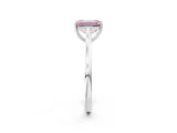 White gold Fancy Pink Emerald  Solitaire Heart Prong Engagement Ring with Tapered Band_57