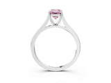 White gold Fancy Pink Emerald  Solitaire Heart Prong Engagement Ring with Tapered Band_58