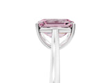 White gold Fancy Pink Emerald  Solitaire Heart Prong Engagement Ring with Tapered Band_60