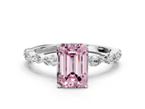 White gold Fancy Pink Emerald  Solitaire Marquise Side Stone Prong Setting Ring_44