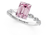 White gold Fancy Pink Emerald  Solitaire Marquise Side Stone Prong Setting Ring_45