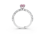 White gold Fancy Pink Emerald  Solitaire Marquise Side Stone Prong Setting Ring_47