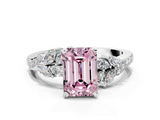 White gold Fancy Pink Emerald  Solitaire Marquise Twist Band with Six-Prong Setting_112