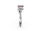 White gold Fancy Pink Emerald  Solitaire Marquise Twist Band with Six-Prong Setting_114