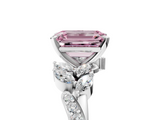 White gold Fancy Pink Emerald  Solitaire Marquise Twist Band with Six-Prong Setting_99