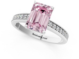 White gold Fancy Pink Emerald  Solitaire Pavé Band Prong Setting Ring_21