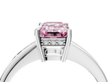 White gold Fancy Pink Emerald  Solitaire Pavé Band Prong Setting Ring_24