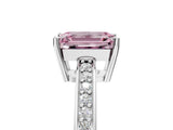 White gold Fancy Pink Emerald  Solitaire Pavé Band Prong Setting Ring_54