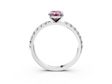 White gold Fancy Pink Emerald  Solitaire Pavé Band with Four-Prong Setting_135