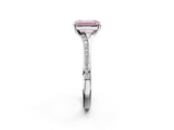 White gold Fancy Pink Emerald  Solitaire Pavé Band with Four-Prong Setting_60