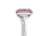 White gold Fancy Pink Emerald  Solitaire Pavé Band with Four-Prong Setting_62