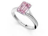 White gold Fancy Pink Emerald  Solitaire Pavé Band with Four-Prong Setting_65
