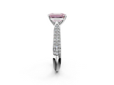White gold Fancy Pink Emerald  Solitaire Pavé Diamond Engagement Ring with Four-Prong Setting_114