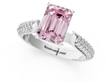 White gold Fancy Pink Emerald  Solitaire Pavé Diamond Engagement Ring with Four-Prong Setting_150