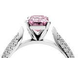 White gold Fancy Pink Emerald  Solitaire Pavé Diamond Engagement Ring with Four-Prong Setting_153