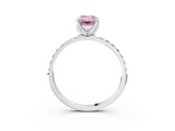 White gold Fancy Pink Emerald  Solitaire Pavé Diamond Engagement Ring with Four-Prong Setting_45