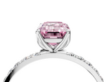 White gold Fancy Pink Emerald  Solitaire Pavé Diamond Engagement Ring with Four-Prong Setting_46