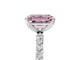 White gold Fancy Pink Emerald  Solitaire Pavé Diamond Engagement Ring with Four-Prong Setting_47
