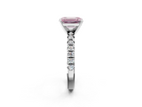 White gold Fancy Pink Emerald  Solitaire Pave Diamond Engagement Ring with Four-Prong Setting_338