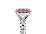 White gold Fancy Pink Emerald  Solitaire Pave Diamond Engagement Ring with Four-Prong Setting_340
