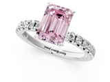 White gold Fancy Pink Emerald  Solitaire Pave Diamond Engagement Ring with Four-Prong Setting_341