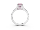 White gold Fancy Pink Emerald  Solitaire Pave Diamond Engagement Ring with Prong Setting_23