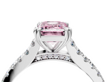 White gold Fancy Pink Emerald  Solitaire Pave Diamond Engagement Ring with Prong Setting_24