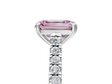 White gold Fancy Pink Emerald  Solitaire Pave Diamond Engagement Ring with Prong Setting_25