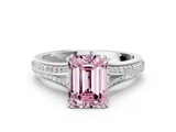 White gold Fancy Pink Emerald  Solitaire Pave Split Shank Engagement Ring with Six-Prong Setting_37