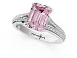 White gold Fancy Pink Emerald  Solitaire Pave Split Shank Engagement Ring with Six-Prong Setting_38
