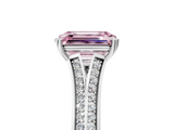 White gold Fancy Pink Emerald  Solitaire Pave Split Shank Engagement Ring with Six-Prong Setting_42