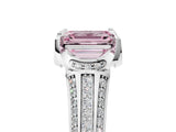 White gold Fancy Pink Emerald  Solitaire Pave Split Shank Ring with Four-Prong Setting_110