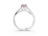 White gold Fancy Pink Emerald  Solitaire Split Shank Pavé Diamond Engagement Ring_425