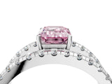 White gold Fancy Pink Emerald  Solitaire Split Shank Pave Diamond Ring_53
