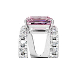 White gold Fancy Pink Emerald  Solitaire Split Shank Pave Diamond Ring_54