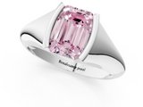 White gold Fancy Pink Emerald  Solitaire Tension Set Diamond Ring_20