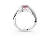 White gold Fancy Pink Emerald  Solitaire Tension Set Diamond Ring_22