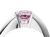 White gold Fancy Pink Emerald  Solitaire Tension Set Diamond Ring_23