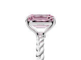 White gold Fancy Pink Emerald  Solitaire Twist Band Ring with Four-Prong Setting_21
