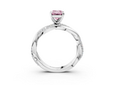 White gold Fancy Pink Emerald  Solitaire Twist Band with Pave Prong Setting_31