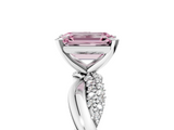 White gold Fancy Pink Emerald  Solitaire Twist Band with Pave Prong Setting_33