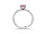 White gold Fancy Pink Emerald  Solitaire Twisted Band Prong Set Engagement Ring_85