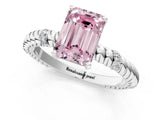 White gold Fancy Pink Emerald  Solitaire Twisted Band Prong Set Engagement Ring_86