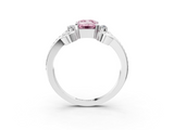 White gold Fancy Pink Emerald  Solitaire Twisted Band Scroll Prong Ring_6