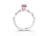 White gold Fancy Pink Emerald  Solitaire Twisted Band with Prong Setting 5