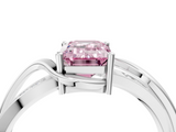 White gold Fancy Pink Emerald  Solitaire Twisted Band with Prong Setting_7