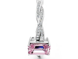 White gold Fancy Pink Emerald  Solitaire Twisted Pave Diamond Ring with Four-Prong Setting_24