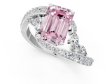 White gold Fancy Pink Emerald  Solitaire with Pavé Twist Band and Four-Prong Setting_60